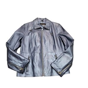 Pamela mcCoy shiny leather jacket